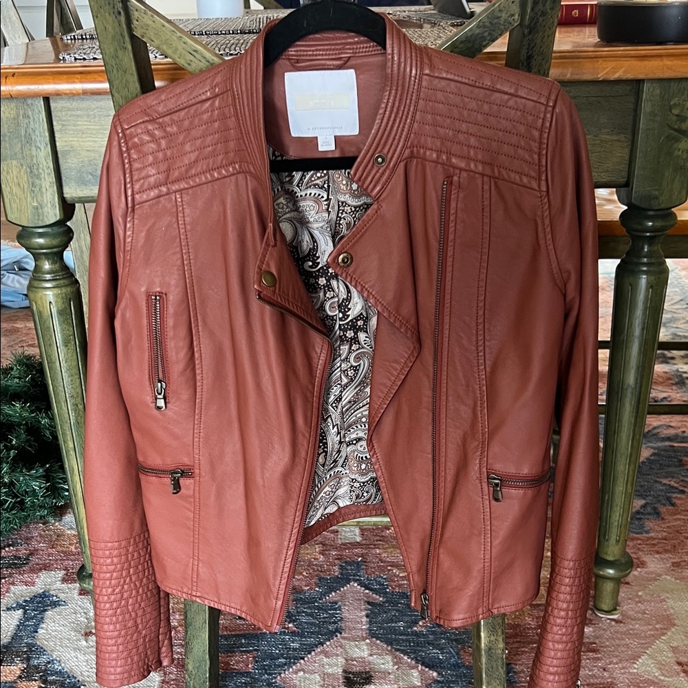 Women's Leather Jacket in Rust by Blank